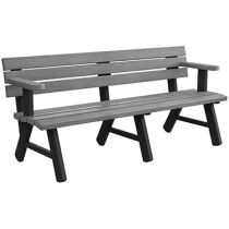 Ashland Bench with Armrests – Premium Wood Grain
