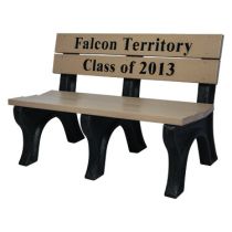 Memorial Park Bench with Color Inlay